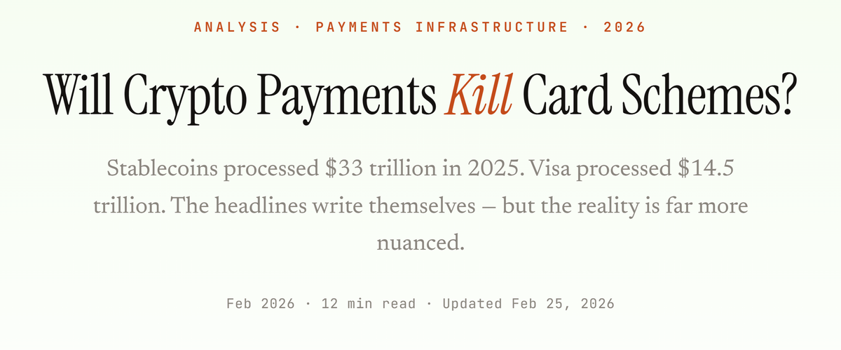 Will Crypto Payments Kill Card Schemes?